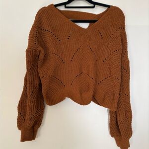 Francesca’s comfy cropped Rust Sweater